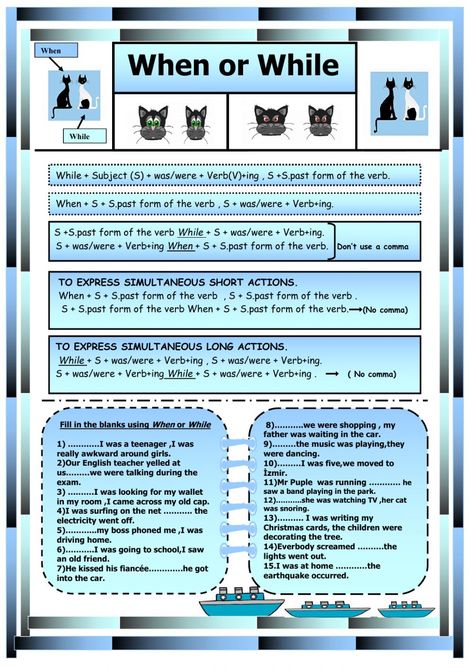 Past Continuous Tense, Past Continuous, Simple Past, English Language Test, Simple Past Tense, English Exercises, English As A Second Language (esl), Past Tense, Grammar Worksheets