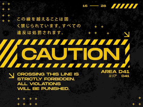 Futuristic Typography, Cyberpunk Design, Texture Graphic Design, Warning Labels, Futuristic Design, Game Ui, Typography Fonts, Tech Design, Sign Design