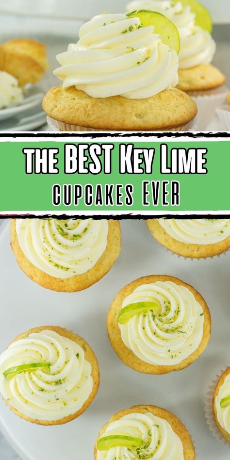 Give these delicious key lime cupcakes a try.  This key lime cupcake recipe is fluffy, moist and easy to make. Key Lime Dessert Recipes, Spring Cupcake Ideas, Fun Cupcake Flavors, Key Lime Cupcakes from Scratch. Keylime Cupcake Recipes, Lime Baking Recipes, Fun Cupcake Flavors, Lime Cupcake Recipe, Key Lime Cupcakes Recipe, Spring Cupcake Ideas, Key Lime Frosting, Key Lime Dessert Recipes, Key Lime Cupcake