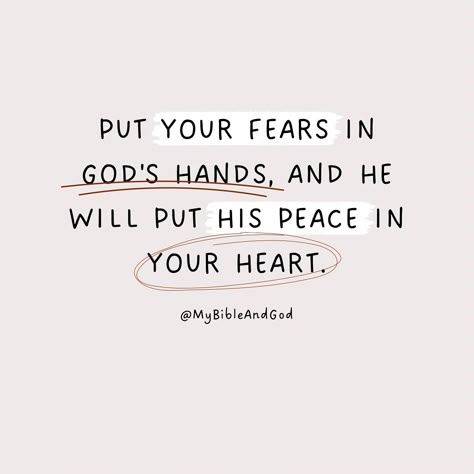 Put Your Worries In God's Hands, God Support Quotes, Give All Your Worries To God, Quotes On Trusting God, Put It In Gods Hands, Trust In God Quotes, Signs From God, Fearing God, Gods Peace