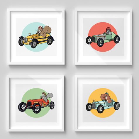 "Add a touch of whimsy to your nursery with these adorable Vintage Race Car Squirrels wall art sets! Perfect for little ones who love speed and cuteness. 🚗🐿️ #KidsRoomDecor #VintageArt #NurseryIdeas #WallArt #SquirrelLove"

"Please note that the Pin URL is an affiliate link" Kids Room Art Wall, Cute Kids Room, Squirrel Art, Square Prints, Car Wall Art, Cute Squirrel, Vintage Race Car, Kids Room Wall Art, Kids Room Art