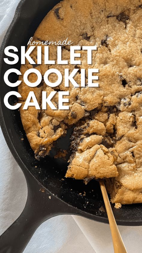 Giant Skillet Cookie Cake High Altitude Chocolate Chip Cookies, Skillet Cookie Cake, Chocolate Chip Skillet Cookie, Homemade Buttercream Frosting, Skillet Chocolate Chip Cookie, Chocolate Chip Cookie Cake, Giant Chocolate, Giant Cookie, Skillet Cookie