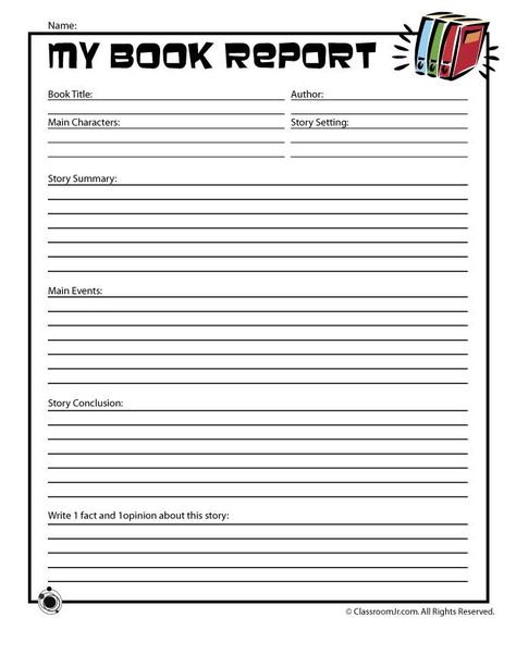 FREE Book Report Forms Book Report Rubric, Cereal Box Book Report, Second Grade Books, 5th Grade Books, Book Report Template, 4th Grade Books, Report Format, Book Report Projects, Writing Page