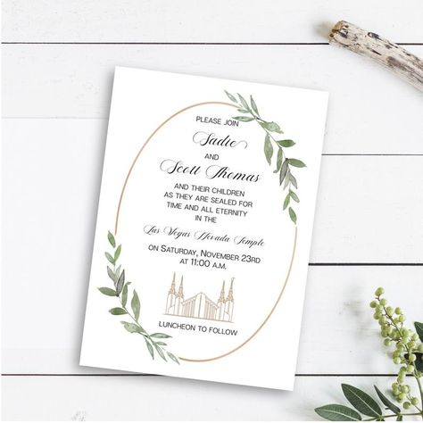 Family Seal, Lds Wedding, Lds Temples, Invitation Wording, Watercolor Wedding Invitations, Wedding Invitation Wording, Watercolor Wedding, Elegant Wedding Invitations, Invitation Design