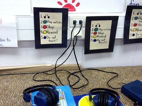 Listening Center Listening Station, Preschool Library, Listening Center, Calm Classroom, Prep Life, Clip Art Library, Preschool Centers, Kindergarten Language Arts, Literacy Stations