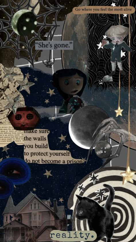 Coraline And Wybie, Coraline Art, Aesthetic Movie, Coraline Movie, Coraline Aesthetic, Collage Moodboard, Coraline Jones, Halloween Wallpaper Cute, Cute Fall Wallpaper