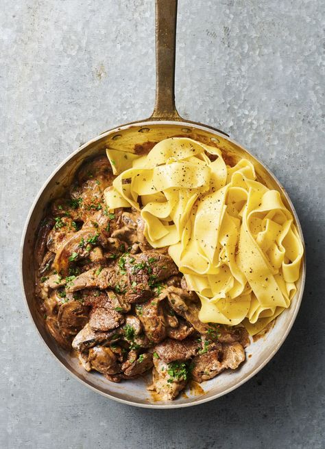 2 Pappardelle Recipes, Dish Magazine, Pappardelle Recipe, Pappardelle Pasta, Beef Cheeks, Stroganoff Recipe, Cooking With Olive Oil, Beef Stroganoff, Beef Steak