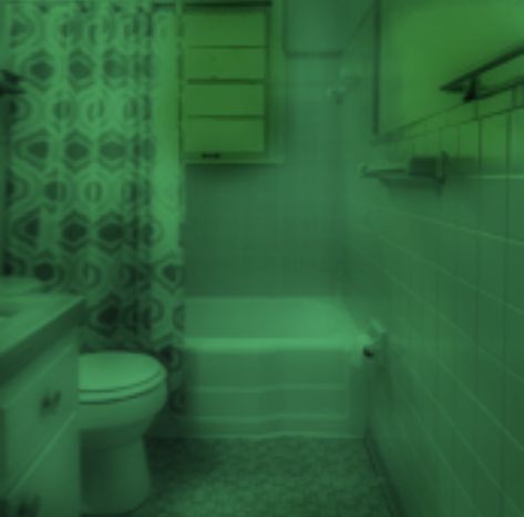 Green Liminal Aesthetic, Bathroom Horror Scene, Green Light Bathroom, Bathroom Background Drawing, Bathroom Core Aesthetic, Creepy Bathroom Aesthetic, Green Lighting Reference, Liminal Apartment, Bathroom Drawing Reference