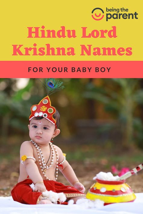 baby dressed as baby Krishna. Krishna Names List, Names Of Krishna, Daughter Quotes In Hindi, Names Of Lord Krishna, Lord Vishnu Names, Hindu Names For Boys, Hindu Baby Boy Names, Hindu Names, Baby Boy Name List