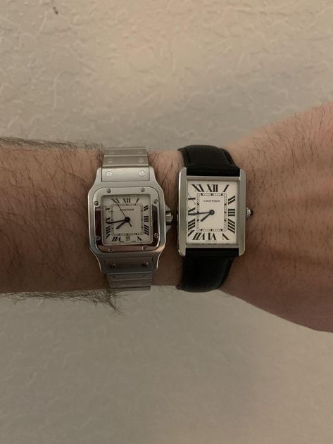 Cartier Tank Men, Cartier Santos Men, Cartier Mens Watch, Santos Cartier, Tank Cartier, Cartier Santos Galbee, Cartier Watches Mens, Mens Watch Brands, Trendy Watches