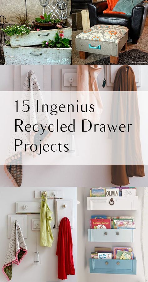 15 Impressive Upcycled Drawer Projects- Amazing DIY Drawer Recycles. Drawer Projects, Drawers Repurposed, Easy Home Improvement Projects, Diy Drawers, Diy Upcycling, Repurposed Items, Redo Furniture, Diy Home Improvement, Repurposed Furniture