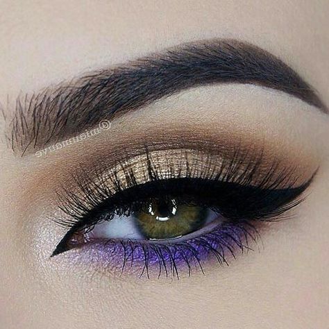 Make Up Designs, Make Up Studio, Peach Sorbet, Purple Eye Makeup, Eyeliner Gel, Eye Makeup Designs, Purple Eyeshadow, Makijaż Smokey Eye, Makeup Eye Looks