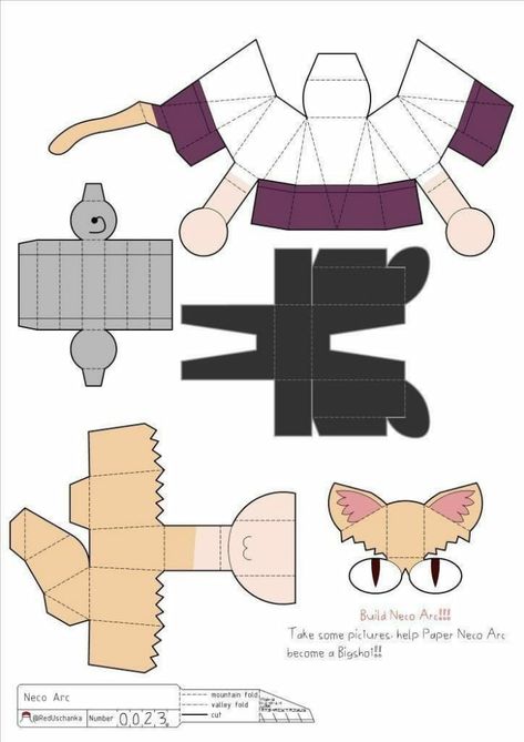 Paper Toys Template, Instruções Origami, Paper Doll Template, Papercraft Templates, Arte Inspo, Paper Cutout, Paper Toys, Silly Cats, Paper Doll