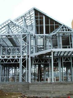 Prefabricated Structures, Steel Structure Buildings, Steel Frame House, Steel Framing, Steel Frame Construction, Prefabricated Houses, Building Systems, Steel House, Building Structure