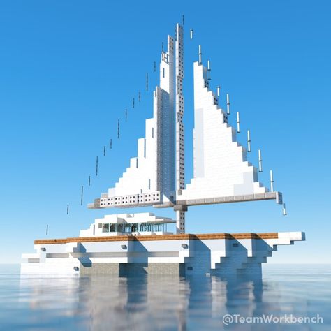 Minecraft Boats Ships, Minecraft Lighthouse Ideas, Minecraft Yacht, Minecraft Lake, Minecraft Star Wars, Minecraft Lighthouse, Minecraft Boat, Beautiful Yacht, Minecraft Vehicles