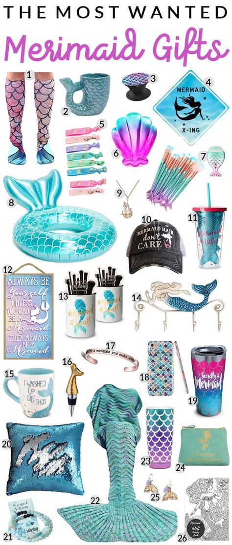 20+ Mind Blowing Mermaid Gifts. Have a mermaid fan in your house. There are so many great mermaid gift ideas that you can use to make her smile. Here is the best mermaid gift guide out there. #mermaid #mermaidgifts #giftideas #giftguide Mermaid Gifts For Women, Mermaid Gift Ideas, Candy Sayings, Boyfriend Presents, Mermaid Things, Coupon Books, Mermaid Phone Case, Gifts Husband, Gifts Boyfriend