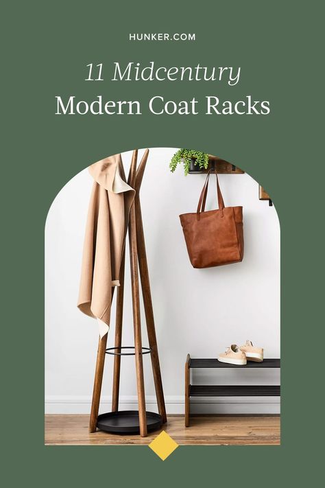 Coatracks Entryway Modern, Modern Entryway Coat Rack, Coat Rack Ideas Entry Way, Mid Century Modern Entryway Ideas, Mid Century Modern Coat Rack, Coat Rack Entryway, Mid Century Modern Key Holder, Mid Century Coat Rack, Midcentury Modern Coat Rack