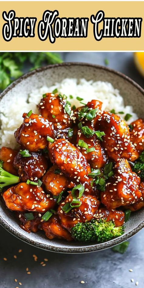 Korean food lovers, this one's for you! This spicy Korean chicken is packed with sweet, savory, and fiery flavors! Coated in a delicious gochujang-based sauce, it’s perfect for pairing with rice or veggies. Try this mouthwatering dish today! 🍛
#KoreanFood #SpicyChicken #GochujangLover #KoreanCuisine #HomeCookedMeals #EasyDinnerIdeas #FoodieFaves #SweetAndSpicy Spicy Korean Chicken, Korean Chicken, Spicy Korean, Homecooked Meals, Spicy Chicken, Sweet And Spicy, Sweet Savory, Korean Food, Food Lover