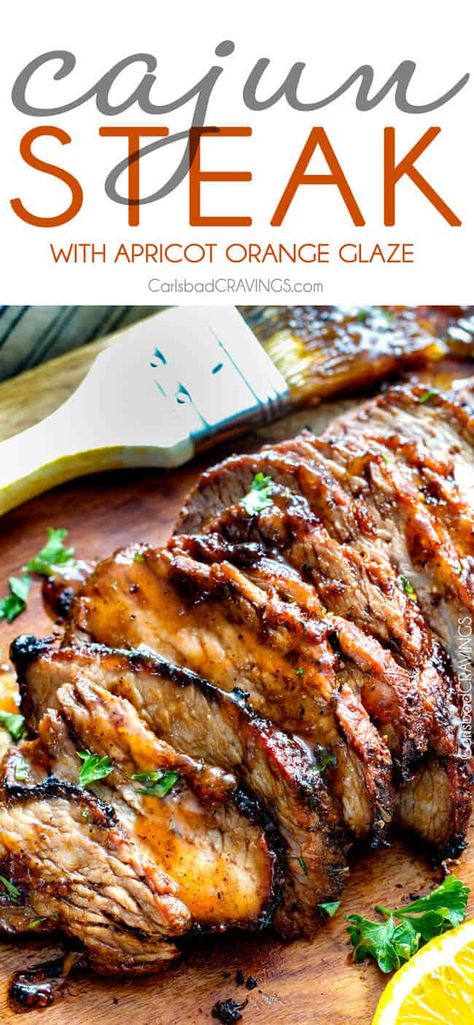 Cajun Steak with Apricot Orange Glaze - Carlsbad Cravings Cajun Marinade, Cajun Steak, Apricot Glaze, Fancy Foods, Bbq Pork Ribs, Carlsbad Cravings, Pork Rib Recipes, Apricot Orange, Orange Glaze