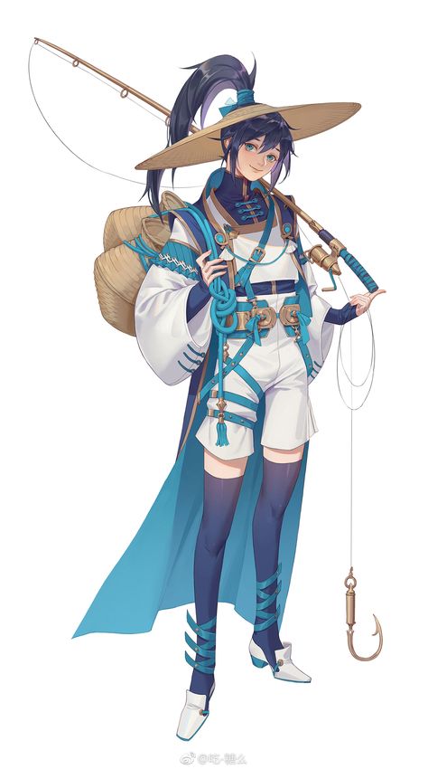 Female Fisherman, Japanese Characters, Game Character Design, Vintage Character, Character Design Male, 판타지 아트, Anime Drawings Boy, Female Character Design, Character Design References