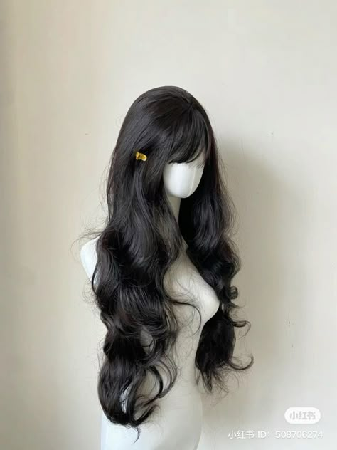 Black Hair With White Tips, 1c Hair Type, Messy Black Hair, Hair Claims, Pretty Hair Cuts, Hair Stages, Long Natural Curly Hair, Peinados Hair Styles, Hair Style Korea