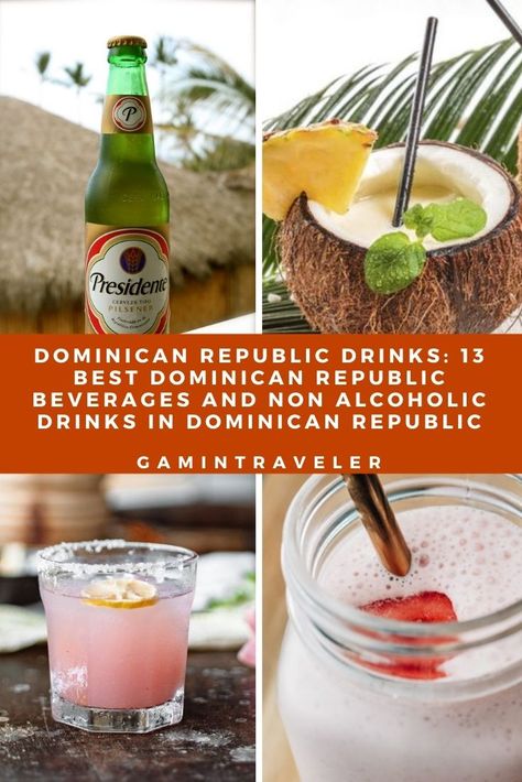 Dominican Republic Drinks: 20 Best Dominican Republic Beverages And Non Alcoholic Drinks in Dominican Republic. #dominicanrepublic #visitdominicanrepublic #dominicanrepublicbeverages #dominicanrepublicdrinks #caribbean #santodomingo #puntacana #jamaica #visitcaribbean via @gamintraveler Dominican Republic Drinks, Dominican Drinks, Dominican Cocktails, Traveling To Dominican Republic, Dominican Republic Travel Guide, Brugal Rum, Travel Aesthetic Dominican Republic, Dominican Republic Food, Dominican Republic Resorts