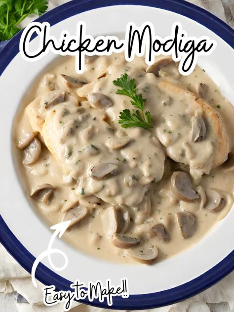 Chicken Modiga Recipe - Wasian Cookery Ina Garten Chicken Marsala, Chicken Modiga, Chicken Modiga Recipe, Ina Garten Chicken, Home Chicken, Chicken Marsala Recipe, Marsala Recipe, Quick Delicious Meals, Marsala Chicken Recipes