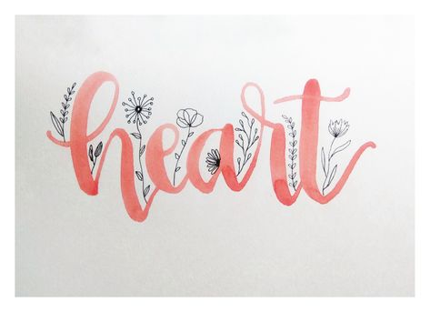 Doodle Art Watercolor, Floral Doodle Art, Watercolour Typography, Watercolor Text, Watercolor Typography, Inspiration Moodboard, Watercolour Ideas, Floral Doodle, Hand Lettering Art