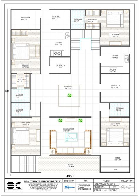 The best house design styles. Search house plans & home designs by architectural style: modern, farmhouse, barn dominium & more! HOUSE PLAN DETAILS The floor layout of 43 feet 8 inch by 60 feet was designed as a residential building. The floor planning is done in a way where the ground floor is consist of a hall with a hall, living and other things divided into two parts guest room, bedroom with washroom, kitchen, storeroom staircase in provided inner and outer both one. Architects have utilize Barndominiums On A Budget, Interior Barndominium Ideas, Interior Barndominium, Barndominium Kitchen Ideas, Floor Plan Barndominium, House Design Styles, Barndominium Kitchen, Barndominium Homes, Barndominium House Plans