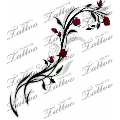 Rose Vine Tattoo, Piercings Chart, Rose Vine Tattoos, Tatoo 3d, Name Tattoos For Moms, 10 Tattoo, Vine Tattoo, Petit Tattoo, Red Rose Tattoo