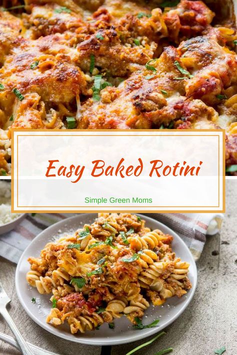 Easy Baked Rotini Pasta Recipe #dinnerideas #delicious #comfortfood #easydinner #dinner #yummy #simple #groundbeefrecipes #groundbeef #recipeideas #recipe #recipeoftheweek via @simplegreenmoms Baked Rotini, Rotini Pasta Recipes, Pasta Recipes For Lunch, Pasta Bake Recipes, Baked Pasta Recipes, Bake Recipes, Rotini Pasta, Healthy Food Recipes Clean Eating, Paleo Vegan