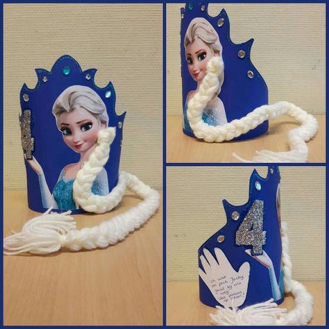 Frozen met vlecht Creative Hats, Birthday Crown, Elsa Frozen, 4th Birthday, Preschool Crafts, Preschool, Frozen, Disney Princess, Disney Characters