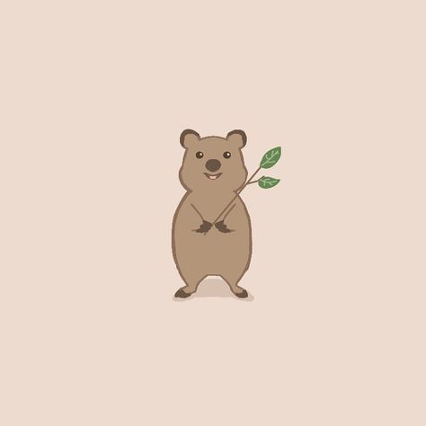 Quokka Tattoo, Quokka Drawing, Quokka Illustration, Happy Quokka, Instagram Illustration, Disney Dogs, Australian Animals, Animated Drawings, Personal Brand