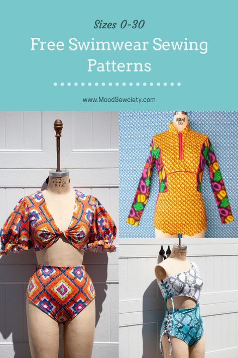 Swimwear Patterns, Swimwear Sewing, Swimwear Sewing Patterns, Swimsuit Pattern Sewing, Long Sleeve Bathing Suit, Mood Sewciety, Sewing Sleeves, Trendy Sewing Patterns, Sewing Templates