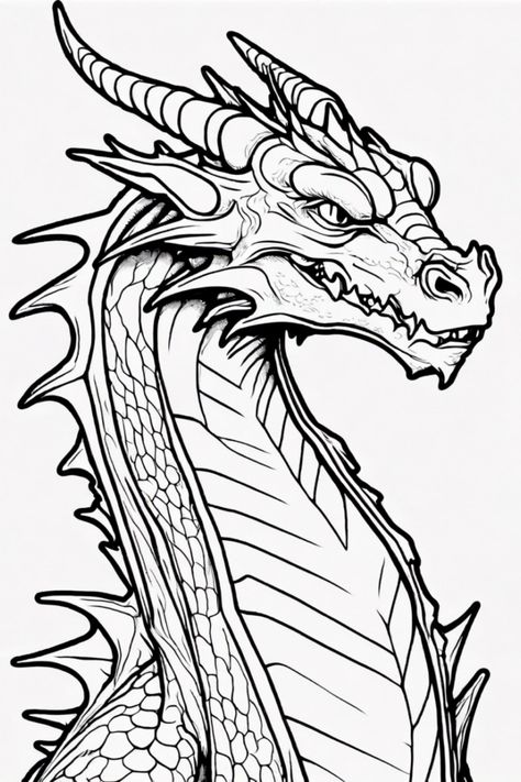 Unleash your creativity with this mystical dragon coloring page! Dive into a world of vibrant scales and majestic horns. Let your imagination run wild as you bring this fierce creature to life with a burst of colors. Get ready for a color-blissful experience unlike any other! Coloring Pages Dragon, Dragons Coloring Pages, Ink Dragon, Chest Tattoo Drawings, Mystical Dragon, Forest Coloring Pages, Red Tattoo Ideas, Castle Coloring Page, Fantasy Armour