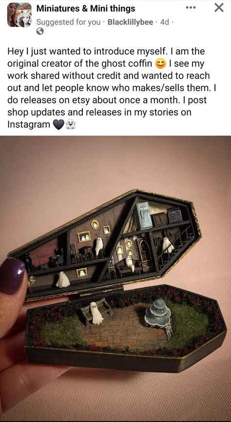 Horror Crafts, Coffin Box, Halloween Window, Witchy Crafts, Miniature Rooms, Witchy Decor, Creepy Dolls, Creepy Art, Mini Things