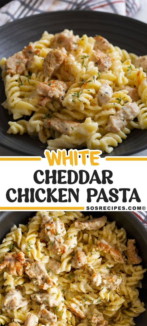 This is a delicious cheese chicken pasta with white sauce recipe perfect for your lunch or dinner. nothing top off some pasta with chicken, creamy sauce, and herbs. White Cheddar Chicken Pasta, Cheddar Chicken Pasta, Chicken Breast Pasta Recipes, Cheese Chicken Pasta, Chicken Breast Pasta, Chicken White Sauce, Creamy Chicken Pasta Recipes, Cheesy Chicken Pasta, Crockpot Pasta Recipes