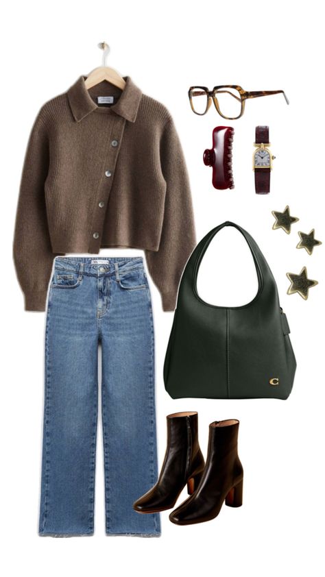 #outfits #fits #brownoutfits #jeans #easyoutfits #chic #oldmoney #brownpullover #sunglasses #vintagewatches #styling #brownstyling Autumn Outfits Casual, Basic Outfits Fall, Warm Autumn Outfits, 20’s Fashion, Daily Outfit Inspiration, Warm Dresses, Autumn Outfits, Outfits Fall, Warm Autumn