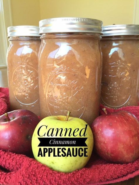 Canned Cinnamon Applesauce Applesauce Recipes Easy, Can Applesauce, Canned Applesauce, Cinnamon Applesauce, Applesauce Recipe, Modern Homestead, Homestead Life, Apple Sauce Recipes, Fermentation Recipes