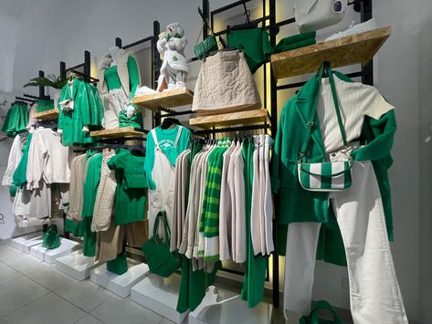 Clothing Store, Wall, Green, Clothes