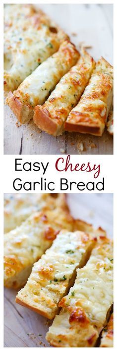 Easy Cheesy Garlic Bread – Turn regular Italian bread into buttery & cheesy garlic bread with this super easy recipe that takes only 20 mins | http://rasamalaysia.com @CrunchyCreamySw Easy Cheesy Garlic Bread, Diy Easy Recipes, Cheesy Garlic Bread, Easy Cheesy, Crumpets, Super Easy Recipes, Chapati, Deep Dish, Garlic Bread