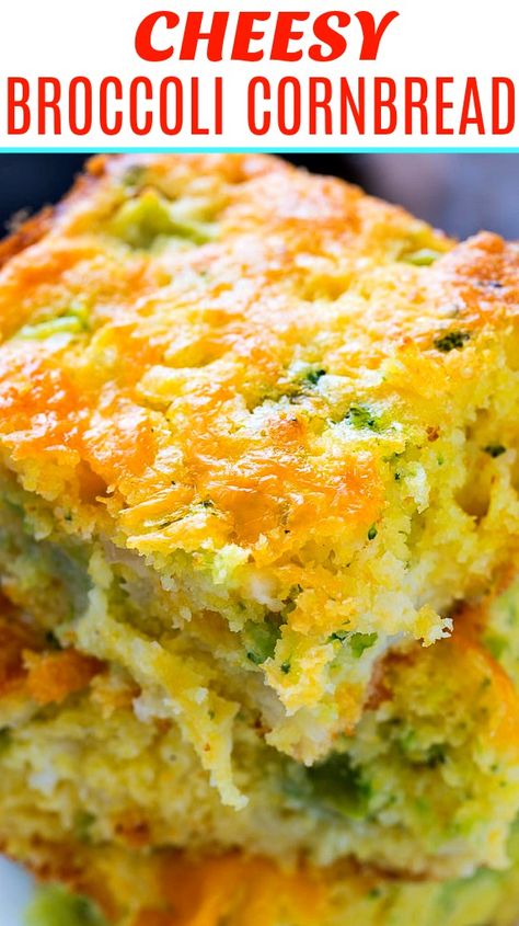 Broccoli Cornbread Recipe, Broccoli Cornbread, Recipe With Sour Cream, Broccoli Casserole Recipe, Recipe Vegetables, Nutritional Recipes, Spicy Southern Kitchen, Cornbread Recipes, Vegan Breads