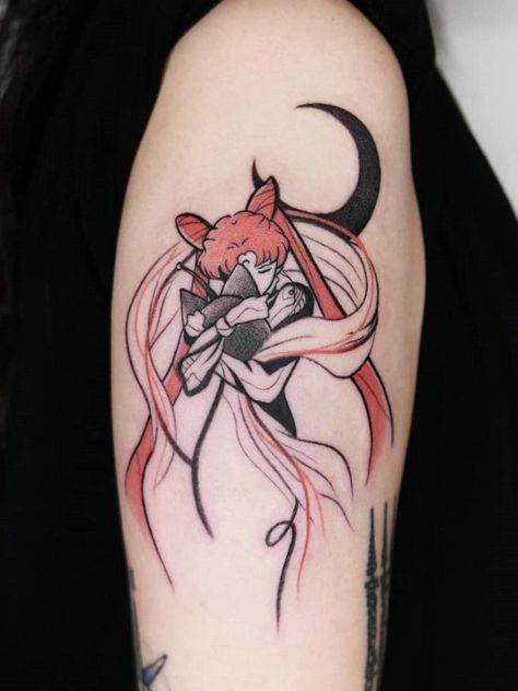 Black Lady Tattoo Sailor Moon, Dark Lady Tattoo, Black Lady Tattoo, Black Lady Sailor Moon, Crystal Tokyo, Lady Tattoo, Sailor Moon Tattoo, Nerd Tattoo, Inspiration Tattoos