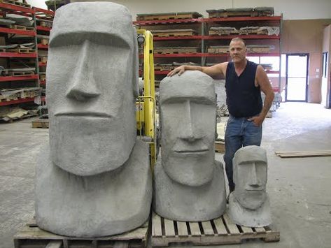 (1) How to make an Easter Island statue with cement Part 2 - YouTube Tiki Carving, Cardboard Template, Moai Statues, Easter Island Moai, Easter Island Heads, Easter Island Statues, Cement Statues, Tiki Statues, Rock And Stone