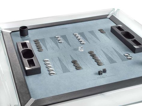 For Sale on 1stDibs - The Tuttuno leather edition backgammon game table is designed to accommodate two players with a built-in backgammon playing surface. The minimalistic design Transparent Aesthetic, Modern Game Tables, Backgammon Game, Backgammon Table, Luxury Italian Furniture, Game Tables, Glass Structure, Luxury Table, Game Table