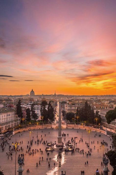 Piazza del Popolo in Rome, Italy. Rome Holiday, Piazza Del Popolo, Holiday Offer, Booking Flights, Luxury Holidays, Rome Italy, Luxury Vacation, Places Around The World, Italy Travel