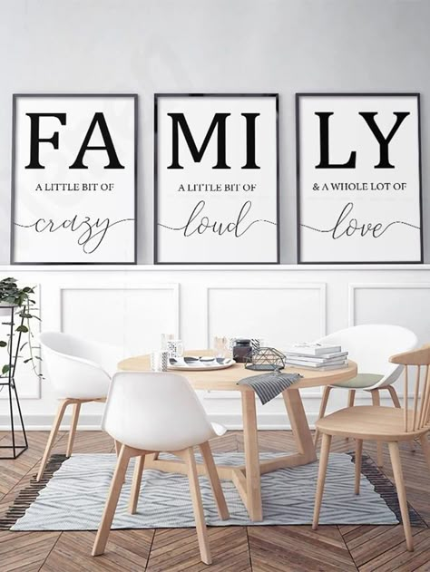 Multicolor  Collar  PVC  Láminas Decorativas sin Marco Embellished   Decoración Hogar Family Canvas, Family Wall, Pvc Wall, Home Decor Paintings, Living Room Paint, Wall Graphics, Minimalist Poster, Frame Sizes, Kitchen Wall