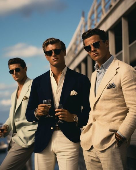 Old Money Men Suit, Italian Style Men Suits, Dress Italian Style Men, Casual Summer Suits Men, Dapper Style Men Outfits, Italia Fashion Style, Old Money Clothing Men, Old Money Looks Men, Men’s Suits Wedding Summer