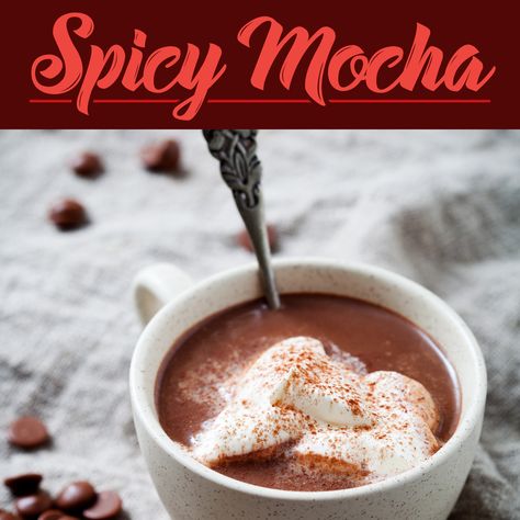 Spicy Mocha Coffee, Spicy Mocha Recipe, Mocha Recipe Coffee, Mocha Syrup Recipe, Mocha Coffee Recipe, Hot Drinks Recipes, Mocha Recipe, Café Mocha, Mocha Coffee