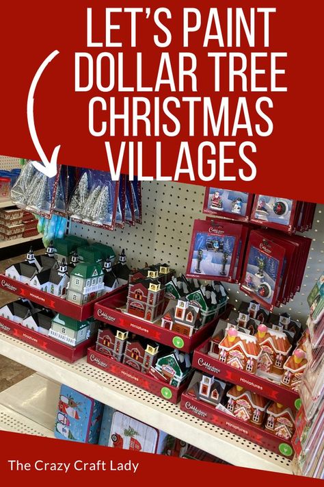 lets paint Dollar Tree Christmas villages Dollar Tree Christmas Village, Dollar Tree Christmas Decor, Dollar Store Christmas Crafts, Diy Christmas Village, Gingerbread Christmas Decor, Dollar Store Diy Projects, Doll House Crafts, Dollar Store Christmas, Dollar Tree Christmas